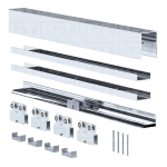 62″W x 76″H Bypass Sliding System – Chrome Polished