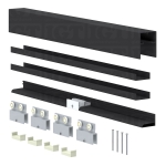 62″W x 76″H Bypass Sliding System – Matte Black